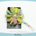 chiffon flower with pearl for hair clips,artificial flower making for accressorise